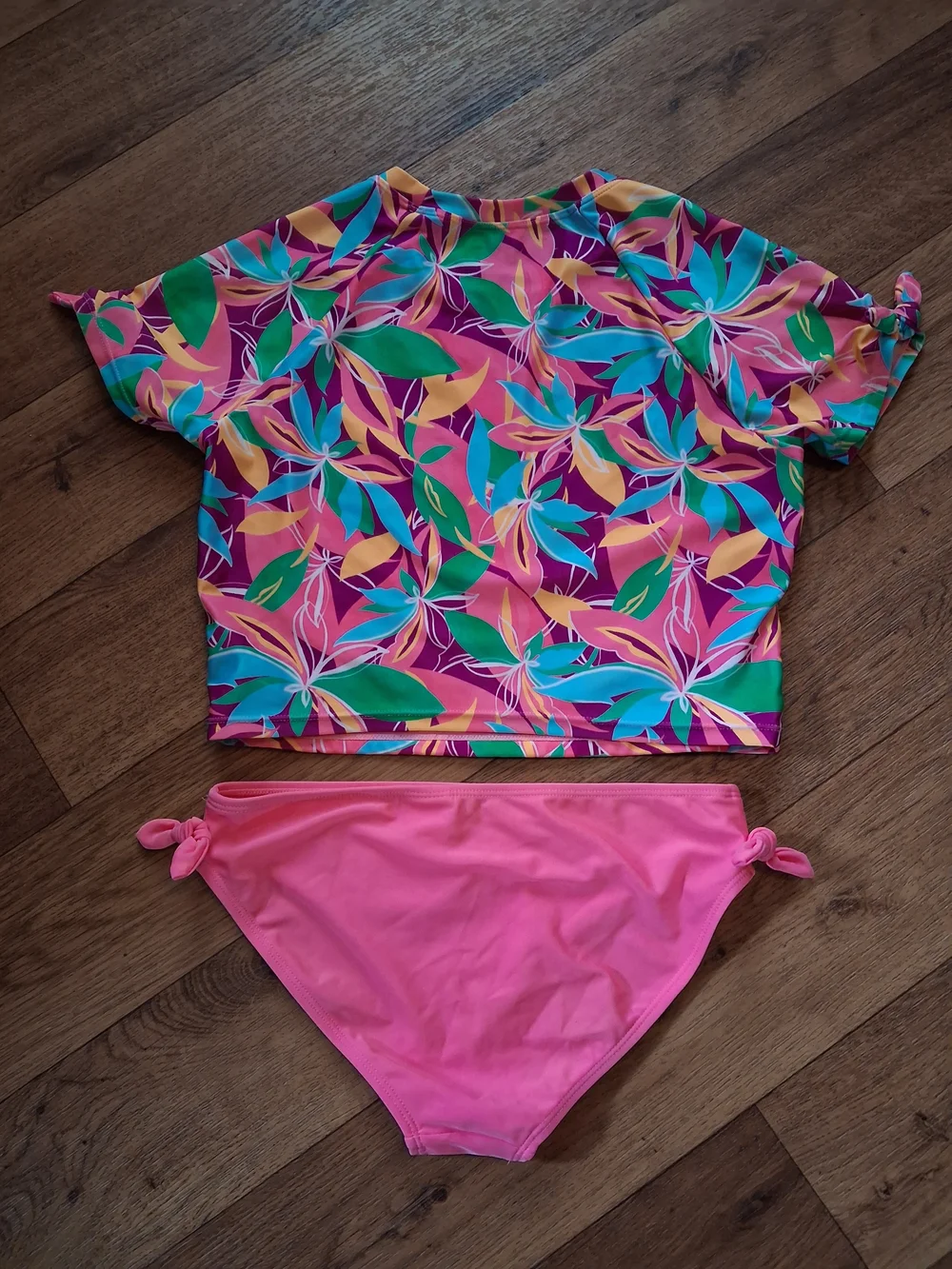 Kids Floral Rash Guard Swim Set - Pink Multi